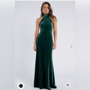 Jenny Yoo Emerald Lennox Halter Bridesmaid Maxi Gown